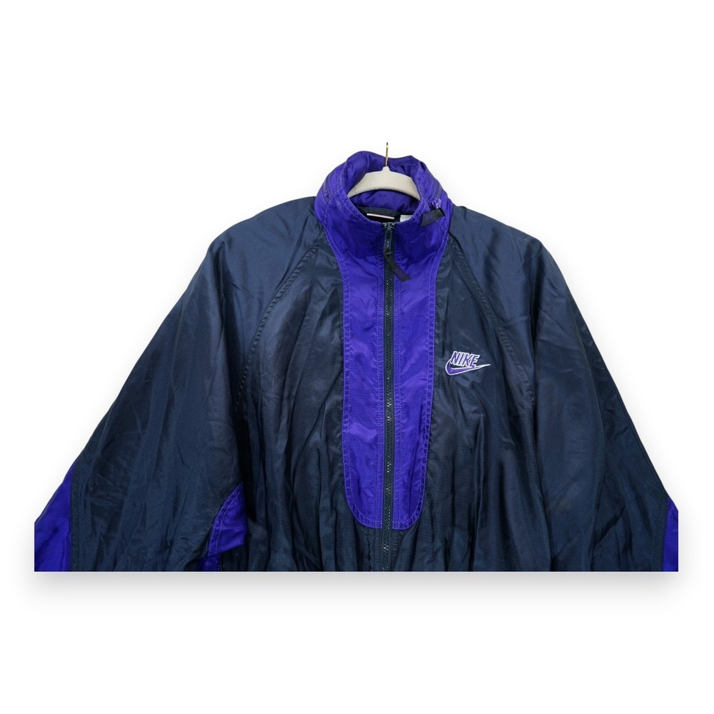 Vintage 90's Nike Black & Purple Jacket Size‎ Medium Full Zip Hooded ~Women's - Picture 3 of 8